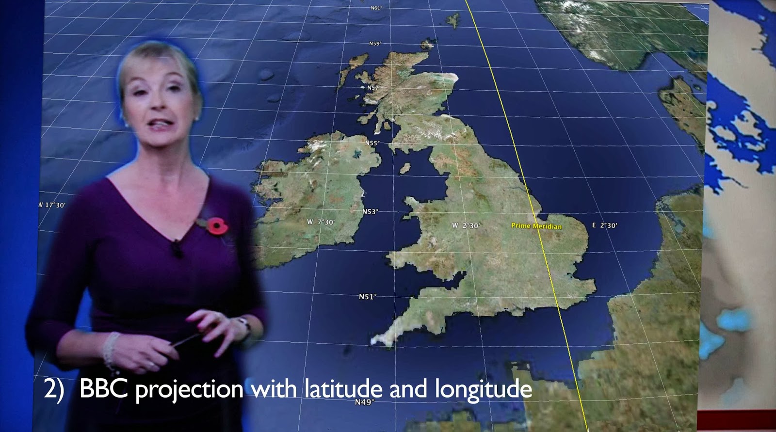 2) BBC Projection with latitude and longitude