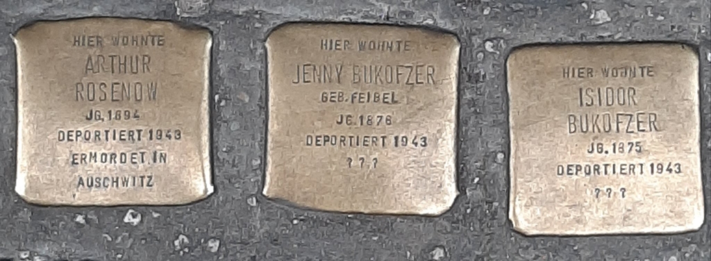 3 doors down from my house in Berlin, cobbles commemorating Jews deported and murdered in 1943